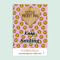 Pocket Hug - Keep Smiling | Uplifting Gift for Positivity & Support | Keepsake Token for Sending Hugs, Love & a Thoughtful Pick-Me-Up
