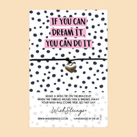SALE - WishStrings Wish Bracelet – Inspirational Quote Jewelry | Polkadot Gift Card | Friendship Gift