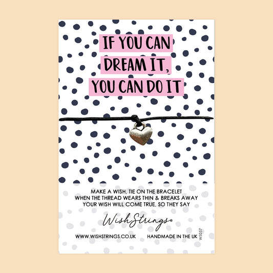 SALE - WishStrings Wish Bracelet – Inspirational Quote Jewelry | Polkadot Gift Card | Friendship Gift