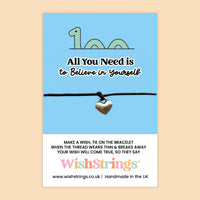 WishStrings Wish Bracelet – Confidence Booster Gift | Handmade Wax Cord Jewelry with Gift Card